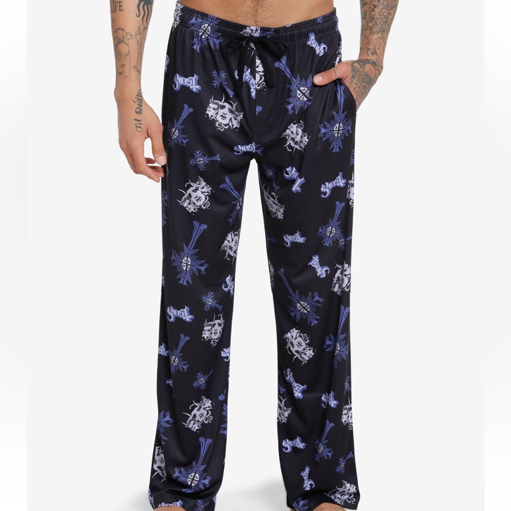 Unisex Ghost Icons‎ Allover Print Pajama Pants Hot Topic Papa Emeritus